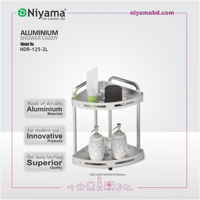 NDR-125-2L Aluminium Shower Caddy