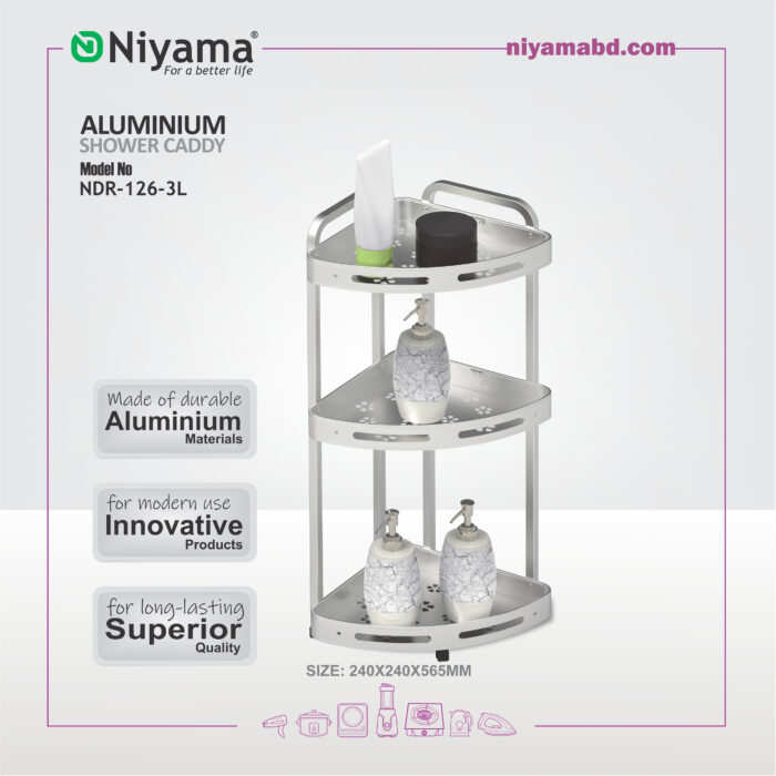 NDR-126-3L Aluminium Shower Caddy