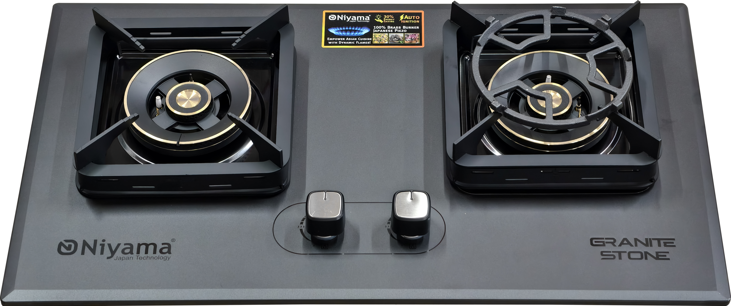 Niyama Granite Stone Finish Double Burner Gas Hob