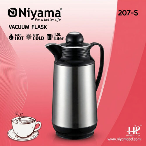 Niyama Stainless Steel Thermal Vacuum Flask Carafe - 1.0 Liter