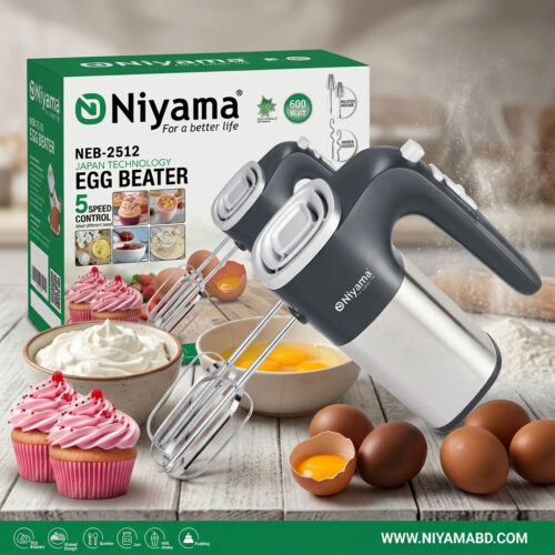 Niyama Stainless Steel 5-Speed Electric Hand Mixer & Egg Beater