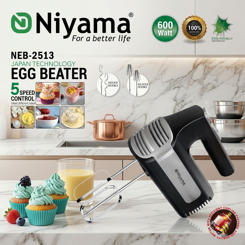 NEB-2513 Niyama Electric Hand Mixer & Egg Beater