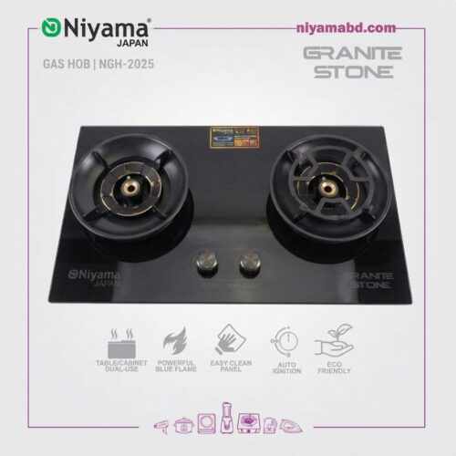 Niyama Granite Stone Finish Double Burner Gas Hob