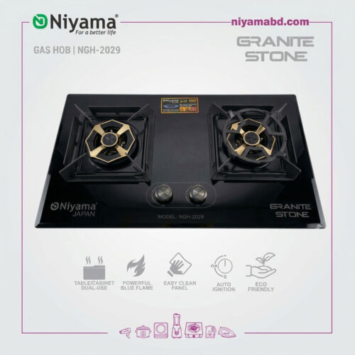 Niyama Granite Stone Finish Double Burner Gas Hob