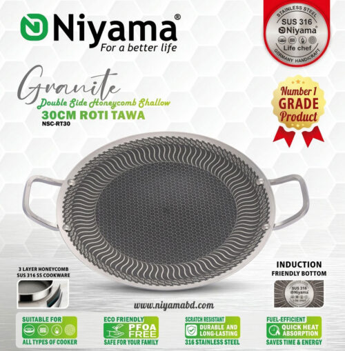 Niyama SUS 316 Stainless Steel Granite Double Side Honeycomb Roti Tawa